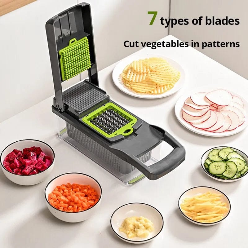 Safe Multifunctional Mandoline Slicer 5 in 1 Vegetable Chopper, Pro Food  Chopper, with Container, Veggie Slicer for Fruit, Potato, Onion, French Fry
