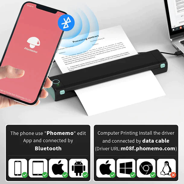 Inkless Portable Thermal Printer