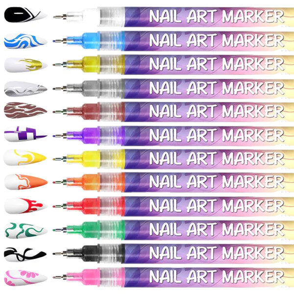 12 Colors 3D Nail Art Pens