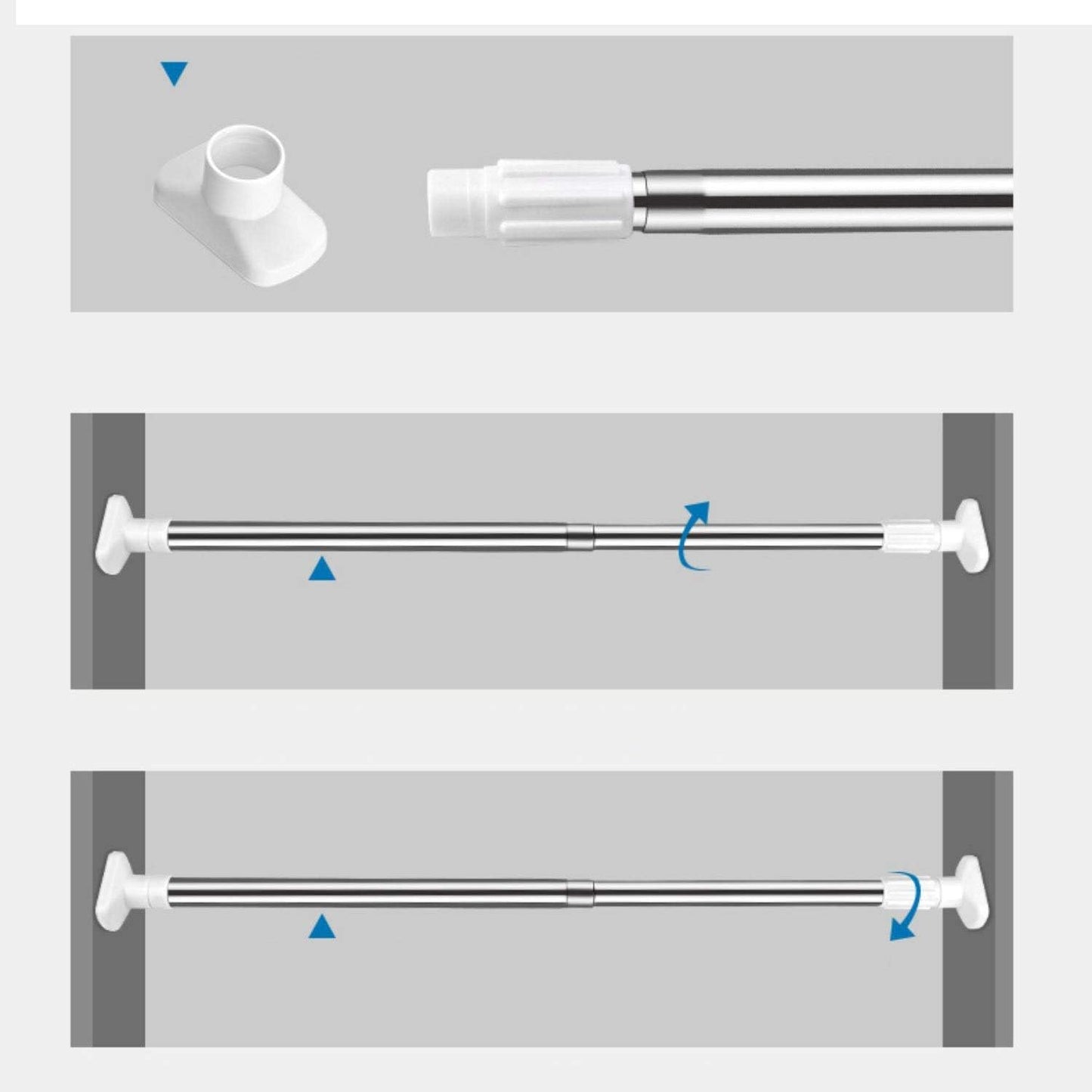 Extendable Telescopic Rods Shower Curtain Poles Clothes Wardrobe Organizer Rack