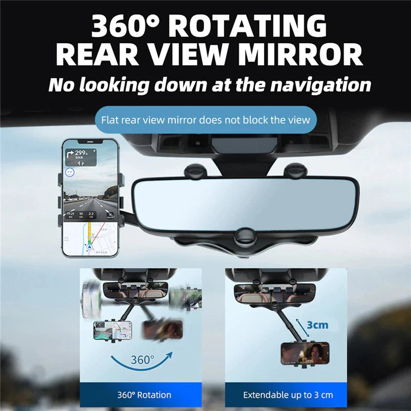 CAR REARVIEW MIRROR PHONE HOLDER