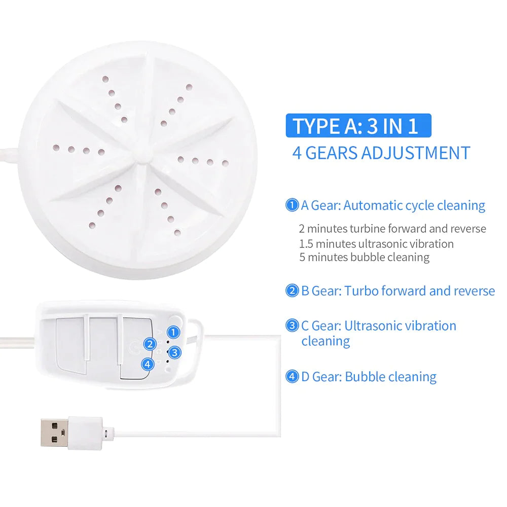 PORTABLE ULTRASONIC WASHING MACHINE