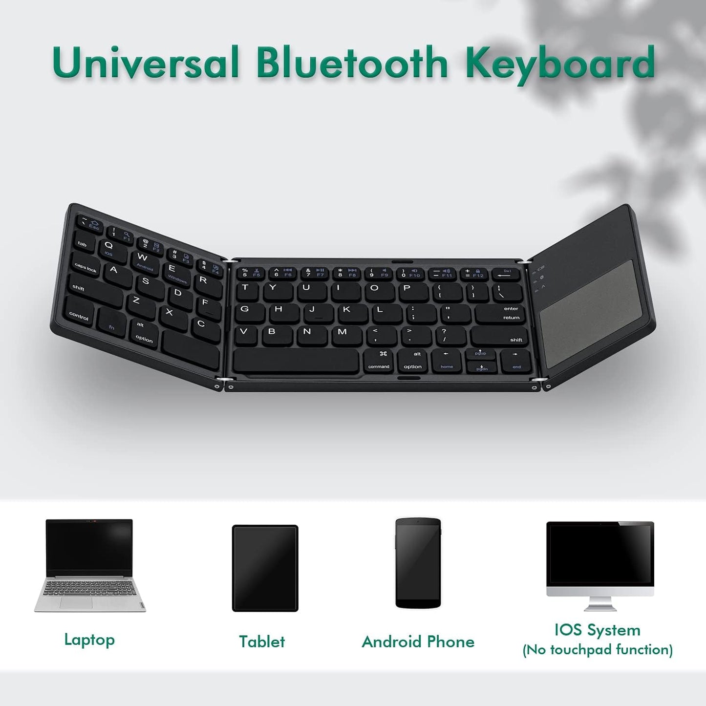 Portable Mini Three Folding Bluetooth Keyboard Wireless