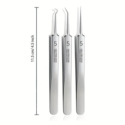 PROFESSIONAL FACIAL BLACKHEAD REMOVER TWEEZERS (3PCS+BOX)