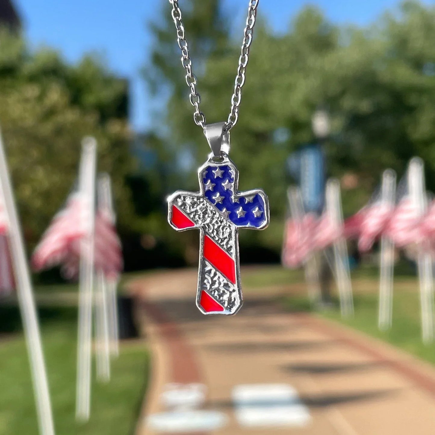 AMERICAN CROSS NECKLACE