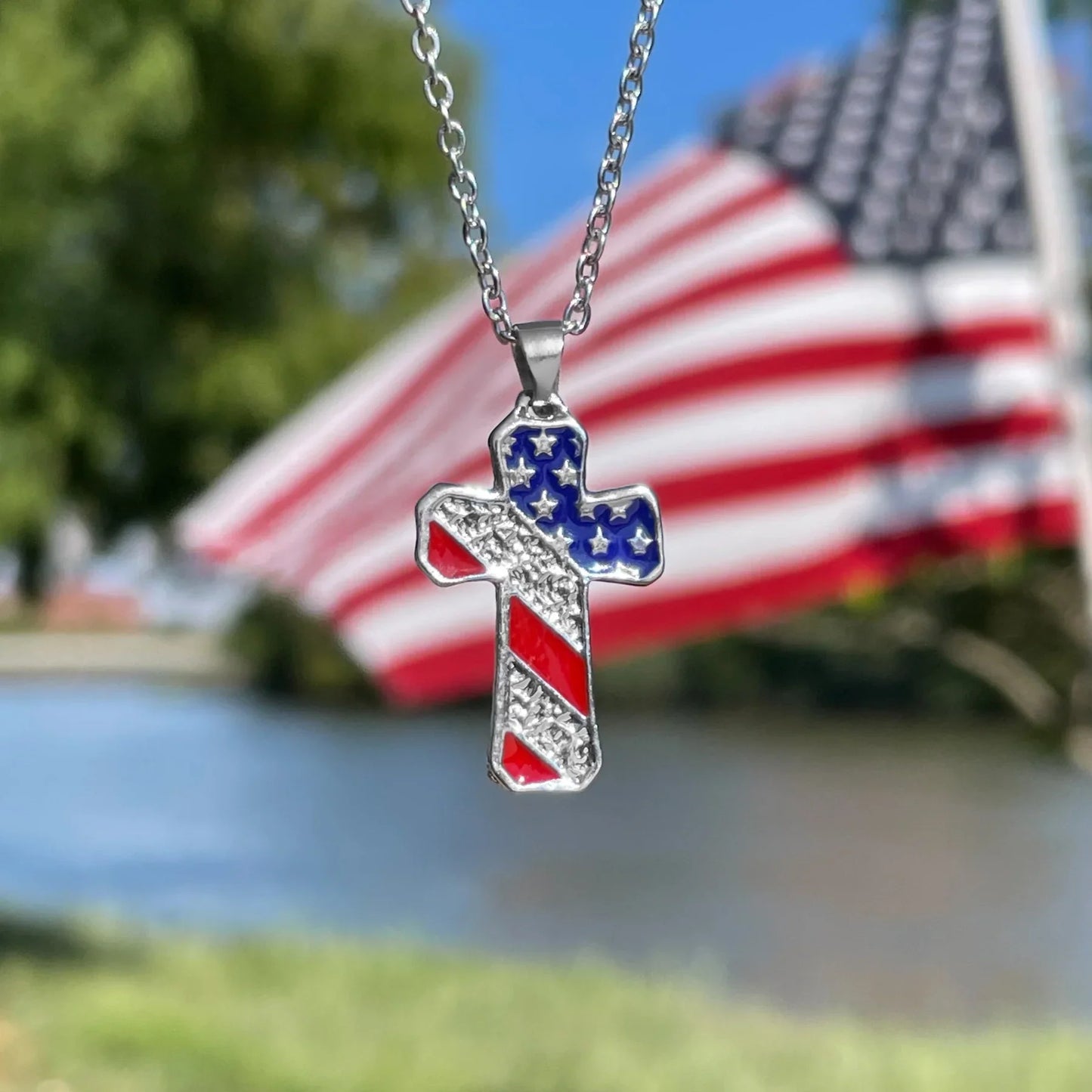 AMERICAN CROSS NECKLACE