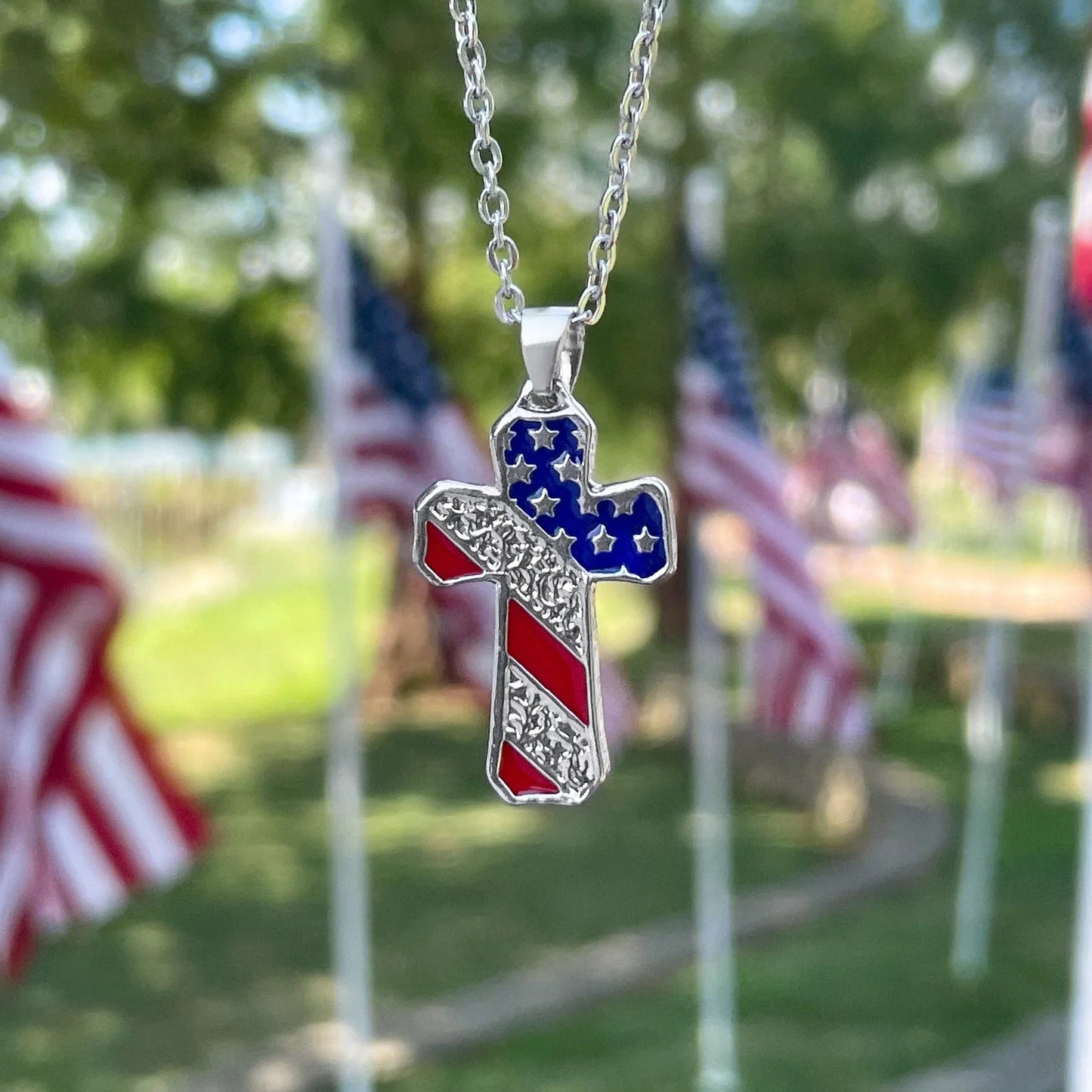 AMERICAN CROSS NECKLACE