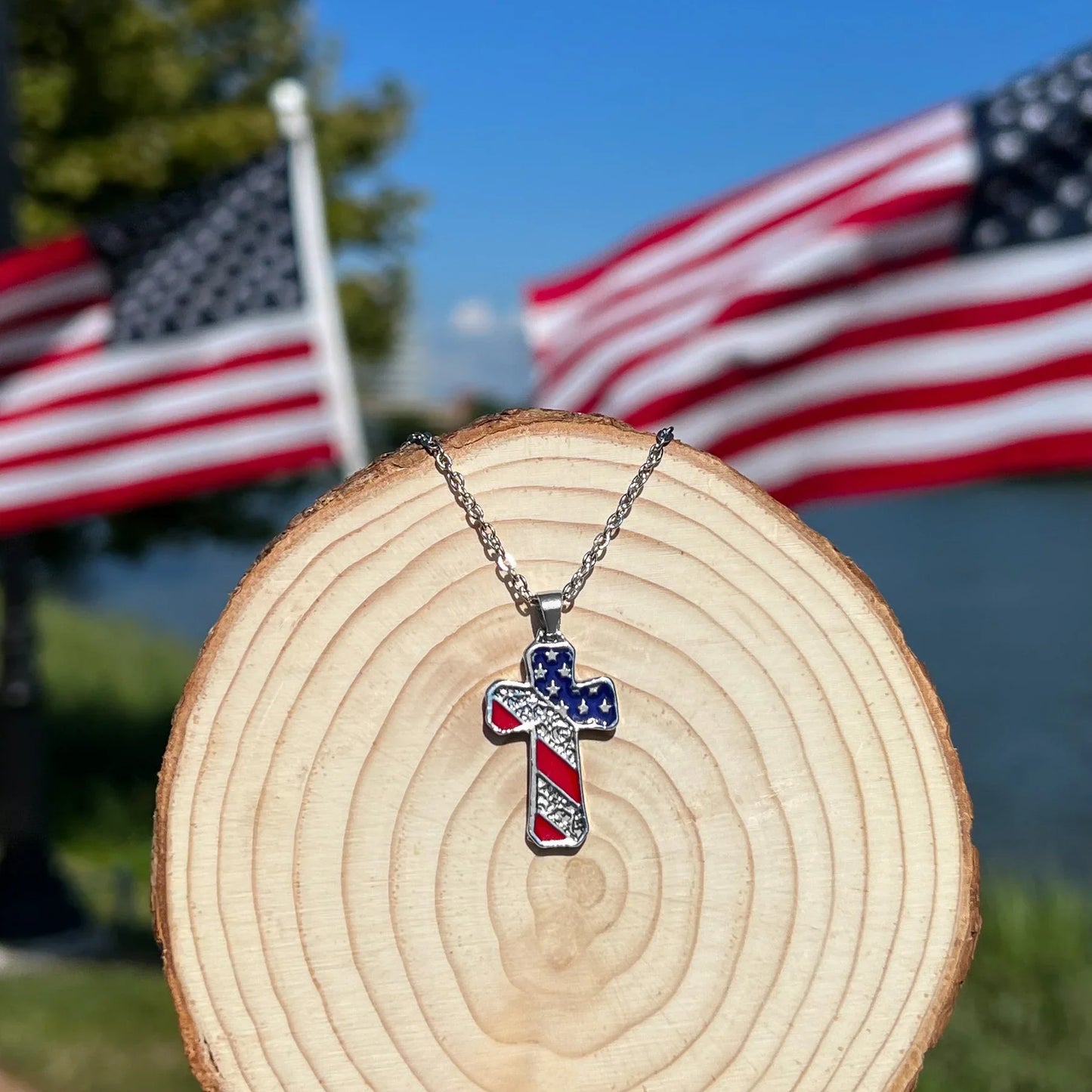 AMERICAN CROSS NECKLACE
