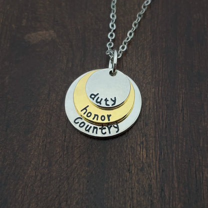 DUTY HONOR COUNTRY NECKLACE