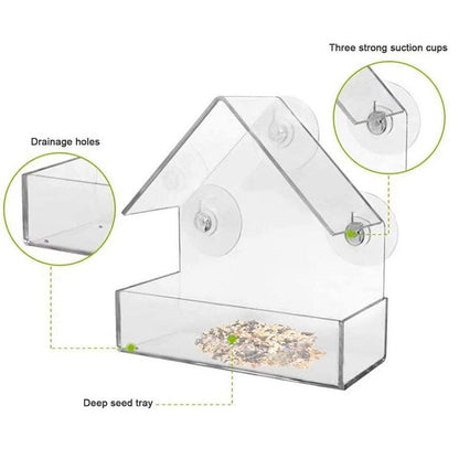 TRANSPARENT BIRD FEEDER