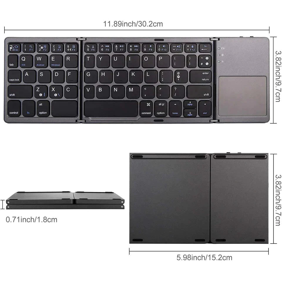 Portable Mini Three Folding Bluetooth Keyboard Wireless