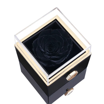 ETERNAL ROSE BOX WITH NECKLACE & REAL ROSE.